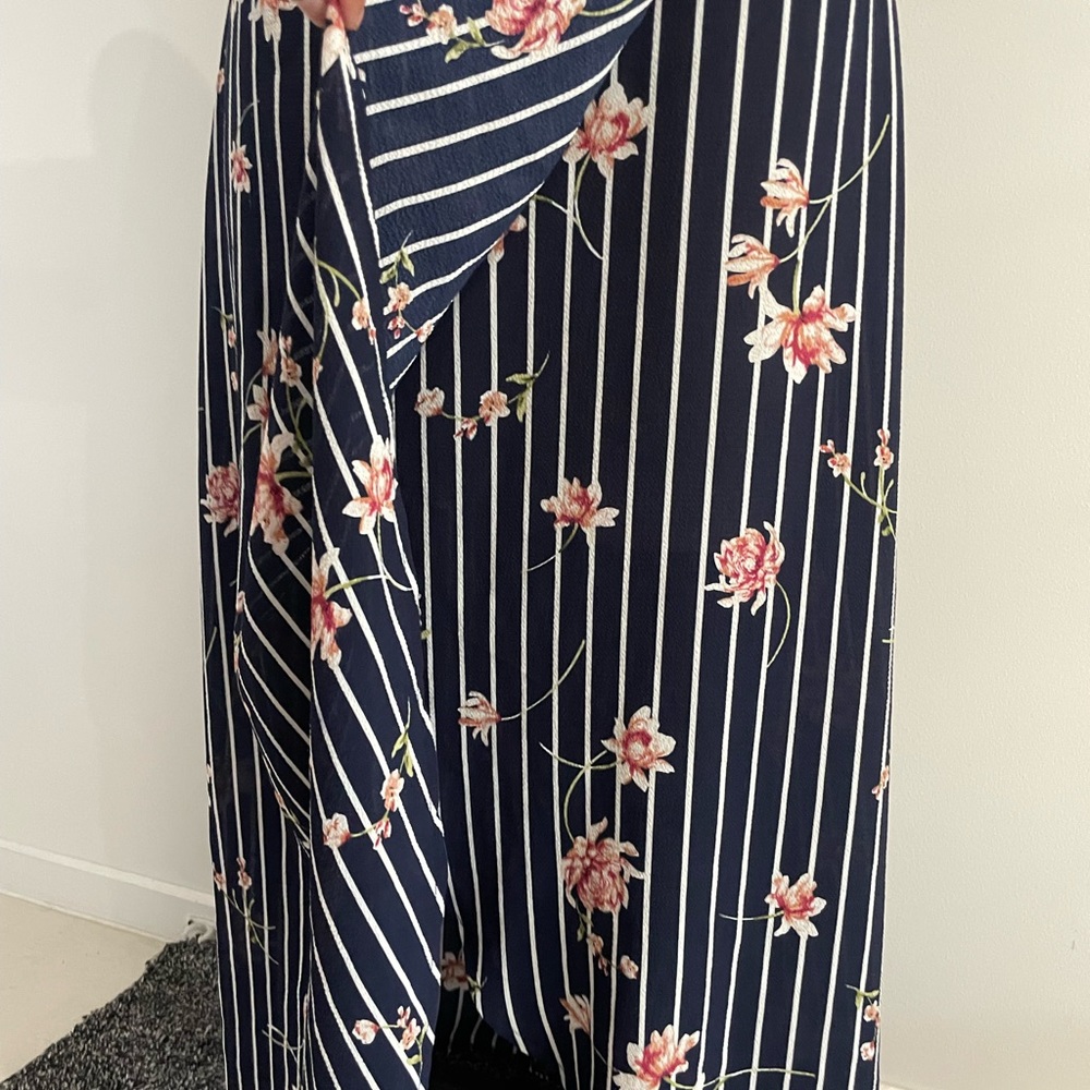 Ally Wrap Floral Maxi Stripe Dress - Picture 4 of 9